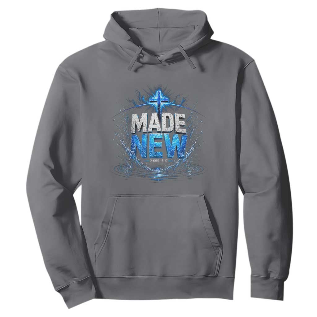 Christian Baptism Hoodie Made Water Bible Verse Baptized TS10 Charcoal Print Your Wear