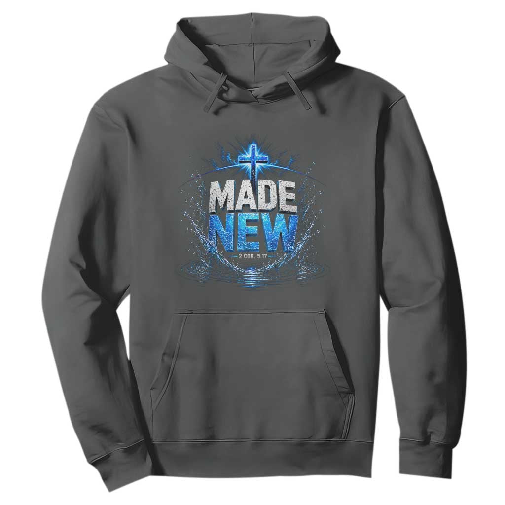 Christian Baptism Hoodie Made Water Bible Verse Baptized TS10 Dark Heather Print Your Wear
