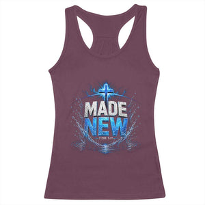 Christian Baptism Racerback Tank Top Made Water Bible Verse Baptized TS10 Maroon Print Your Wear