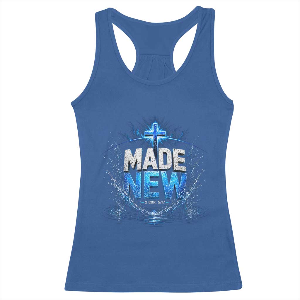 Christian Baptism Racerback Tank Top Made Water Bible Verse Baptized TS10 Royal Blue Print Your Wear