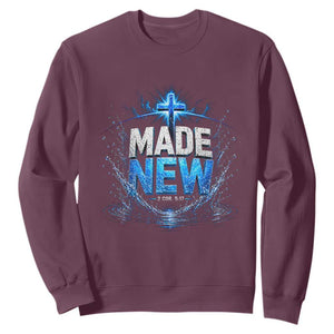 Christian Baptism Sweatshirt Made Water Bible Verse Baptized TS10 Maroon Print Your Wear