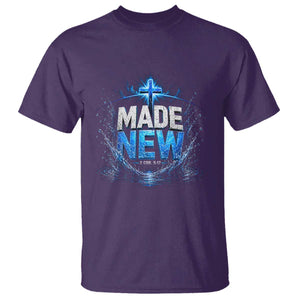 Christian Baptism T Shirt Made Water Bible Verse Baptized TS10 Purple Print Your Wear