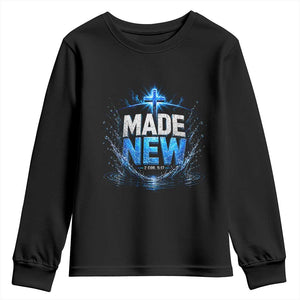 Christian Baptism Youth Sweatshirt Made Water Bible Verse Baptized TS10 Black Print Your Wear
