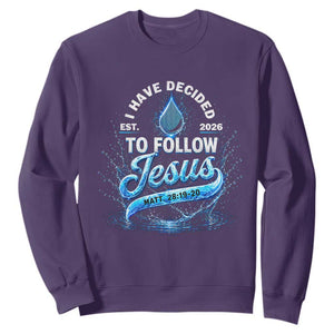New Baptist Believer Sweatshirt Have Decided To Follow Jesus 2026 TS10 Purple Print Your Wear