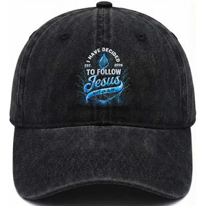 New Baptist Believer Washed Cotton Baseball Cap Have Decided To Follow Jesus 2026 TS10 Print Your Wear