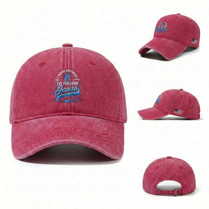 New Baptist Believer Washed Cotton Baseball Cap Have Decided To Follow Jesus 2026 TS10 Washed Cap Universal Fit Red Print Your Wear