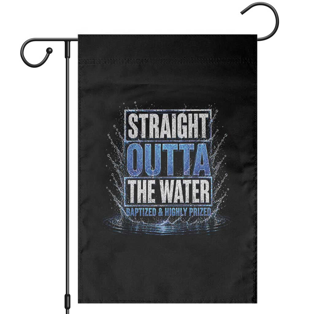 Baptism Garden Flag Straight Outta Water Christian Baptized TS10 Black Print Your Wear