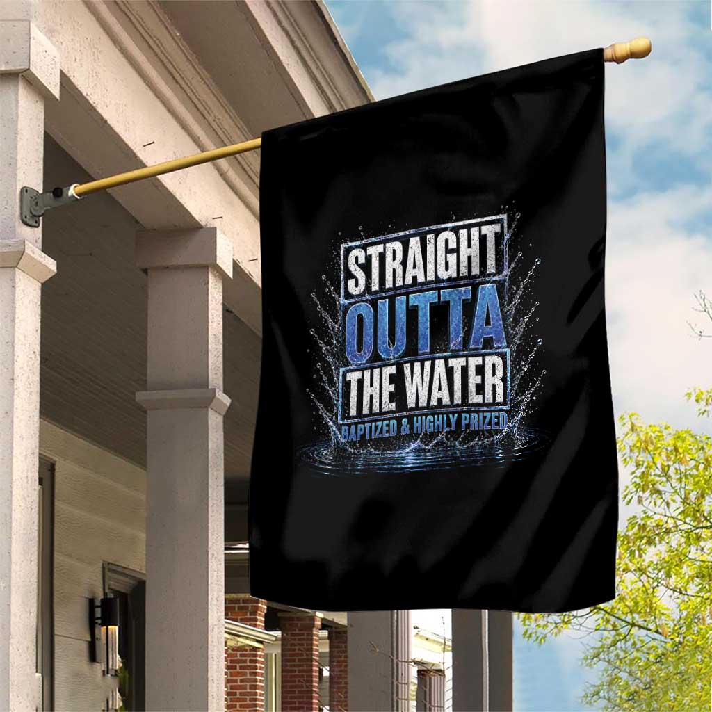Baptism Garden Flag Straight Outta Water Christian Baptized TS10 Print Your Wear