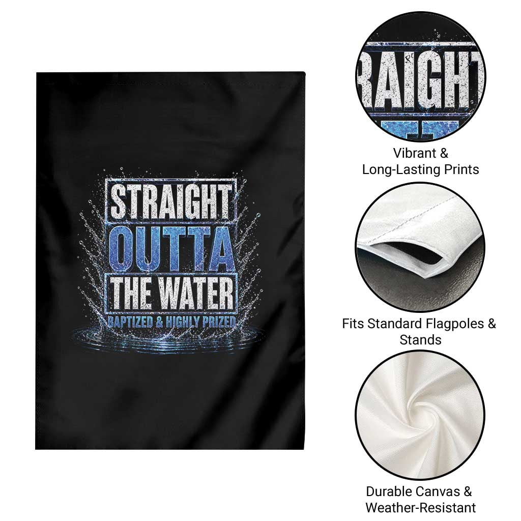 Baptism Garden Flag Straight Outta Water Christian Baptized TS10 Print Your Wear