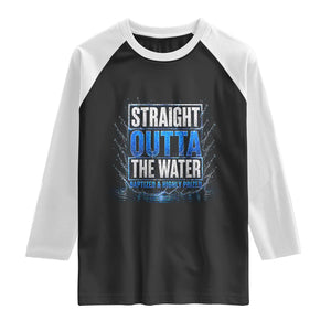 Baptism Raglan Shirt Straight Outta Water Christian Baptized TS10 Black White Print Your Wear