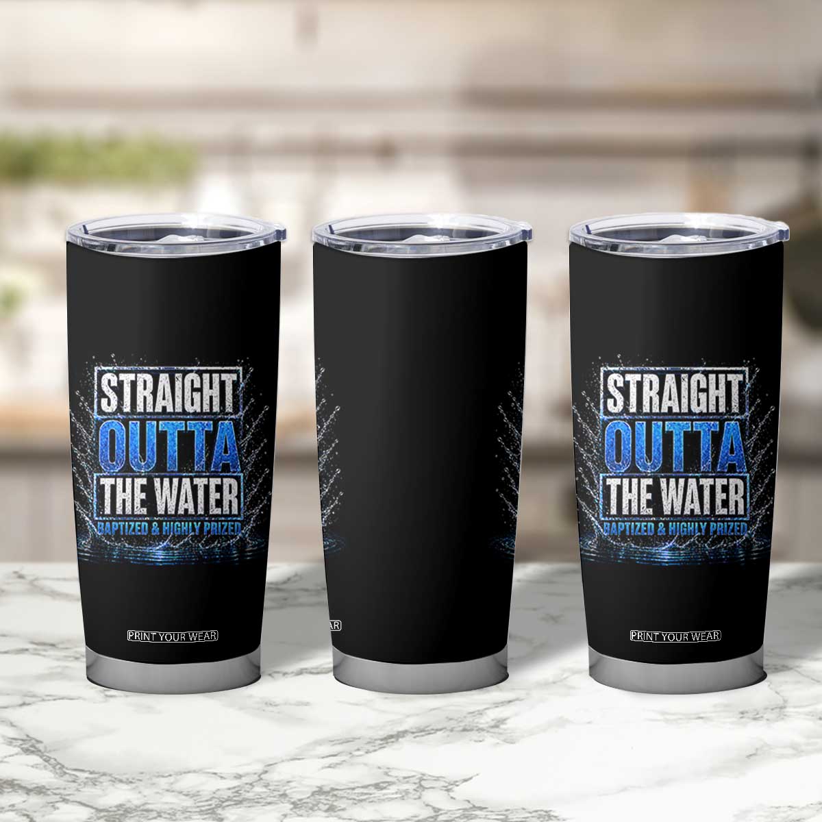 Baptism Tumbler Cup Straight Outta Water Christian Baptized TS10 Print Your Wear