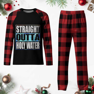 Straight Outta Holy Water Plaid Pajama Set Baptismal Baptism Christening TS10 Buffalo Plaid Print Your Wear