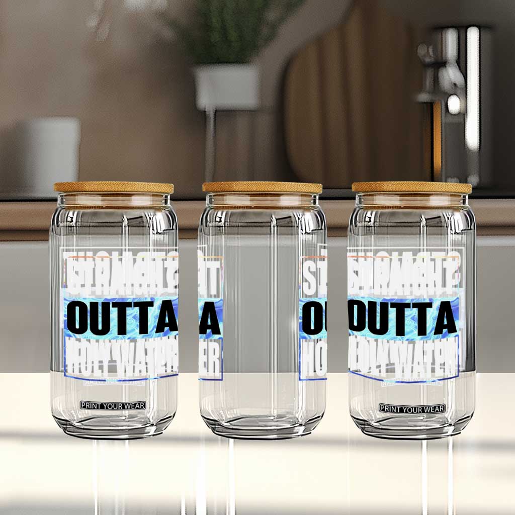 Straight Outta Holy Water Glass Can Baptismal Baptism Christening TS10 Print Your Wear