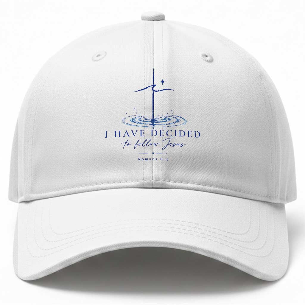 New Believer Baseball Cap I Have Decided To Follow Jesus In Baptism Cross Water TS10 Print Your Wear