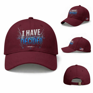 Christian Baptism Baseball Cap New Believer Water Immersion Baptized I Have Decided TS10 Baseball Cap Universal Fit Maroon Print Your Wear