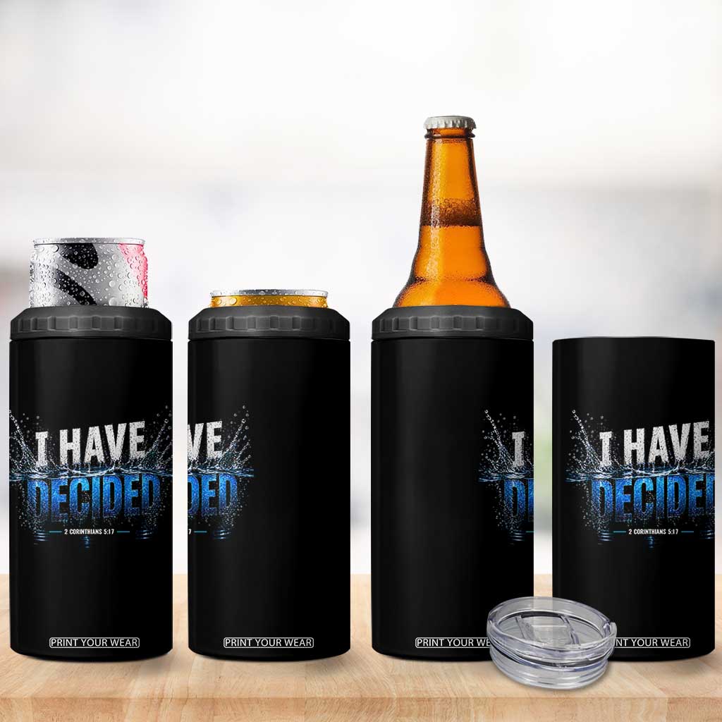 Christian Baptism 4 in 1 Can Cooler Tumbler New Believer Water Immersion Baptized I Have Decided TS10 Print Your Wear