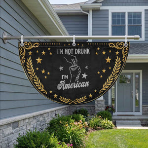 Funny 4th of July Drinking Patriotic Fan Flag Not Drunk I am American TS10 2pcs pack Vintage Black Print Your Wear