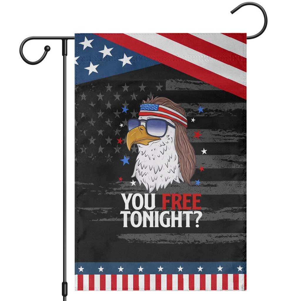 Funny 4th of July Garden Flag Patriotic Bald Eagle You Free Tonight TS10 Distressed Black Blue Print Your Wear