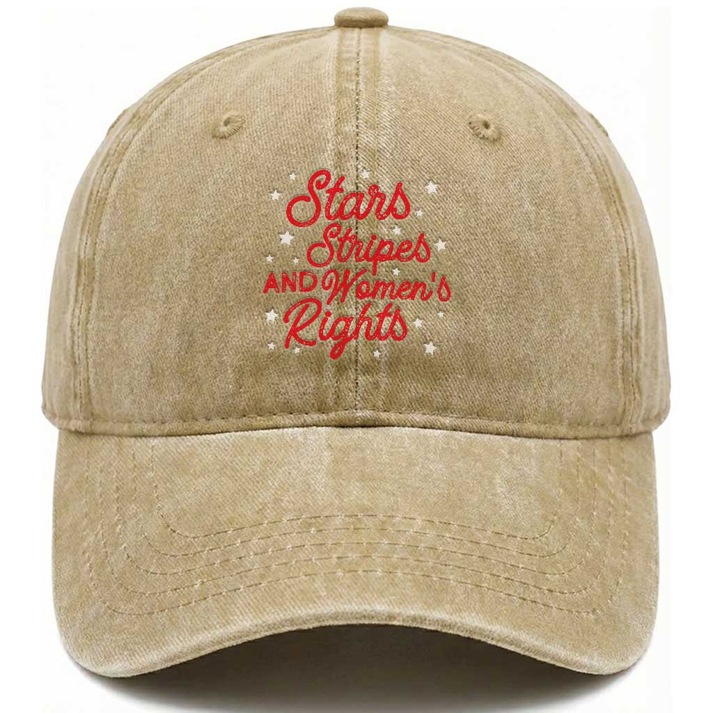 Stars Stripes And Equal Rights Washed Cotton Baseball Cap 4th Of July Patriotic TS10 Washed Cap Universal Fit Khaki Print Your Wear