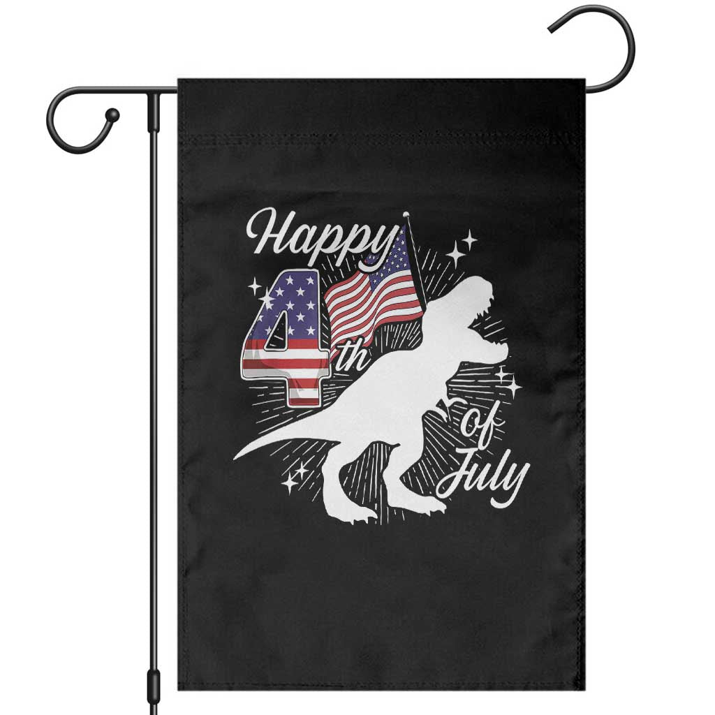 Dinosaur Happy 4th of July Garden Flag Patriotic American Flag USA TS10 Black Print Your Wear