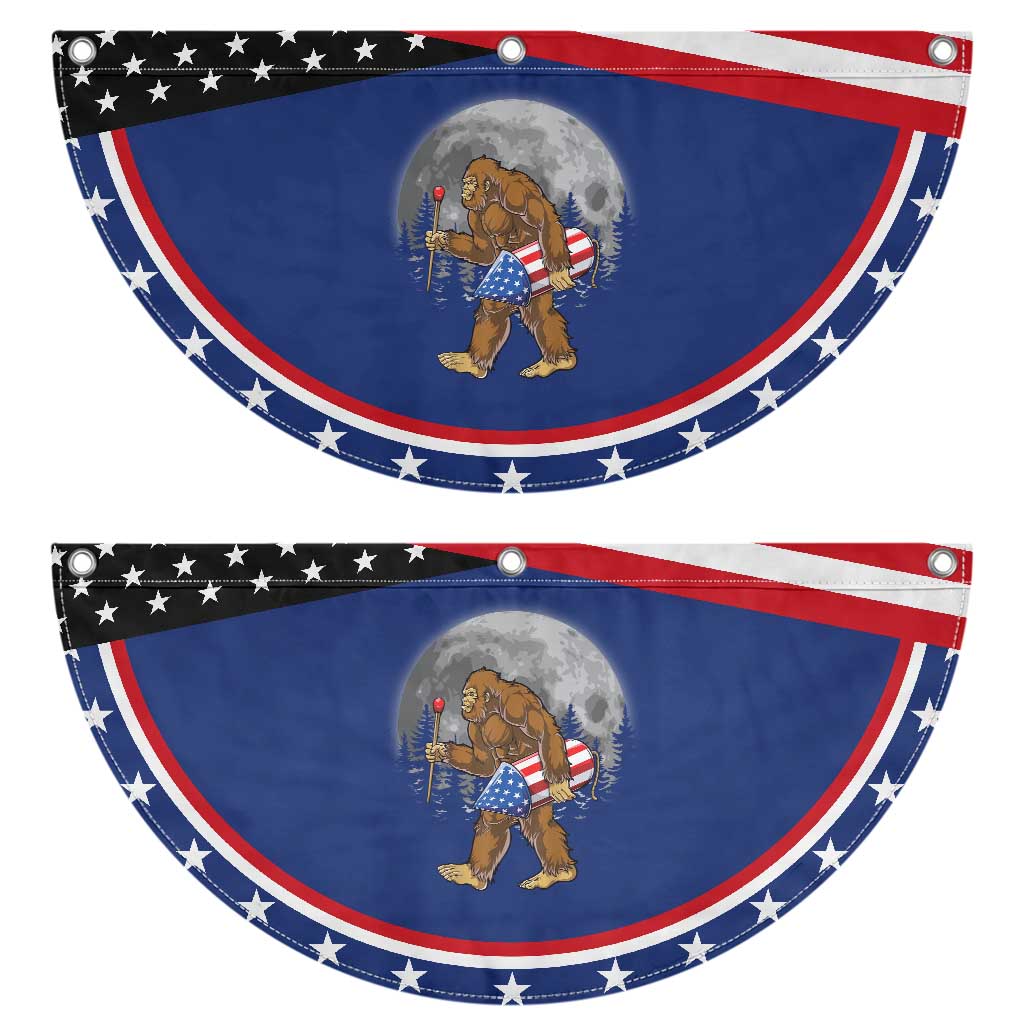 Bigfoot 4th of July Patriotic Fan Flag American Flag Merica Fireworks Sasquatch Moon TS10 2pcs pack Classic Navy Print Your Wear