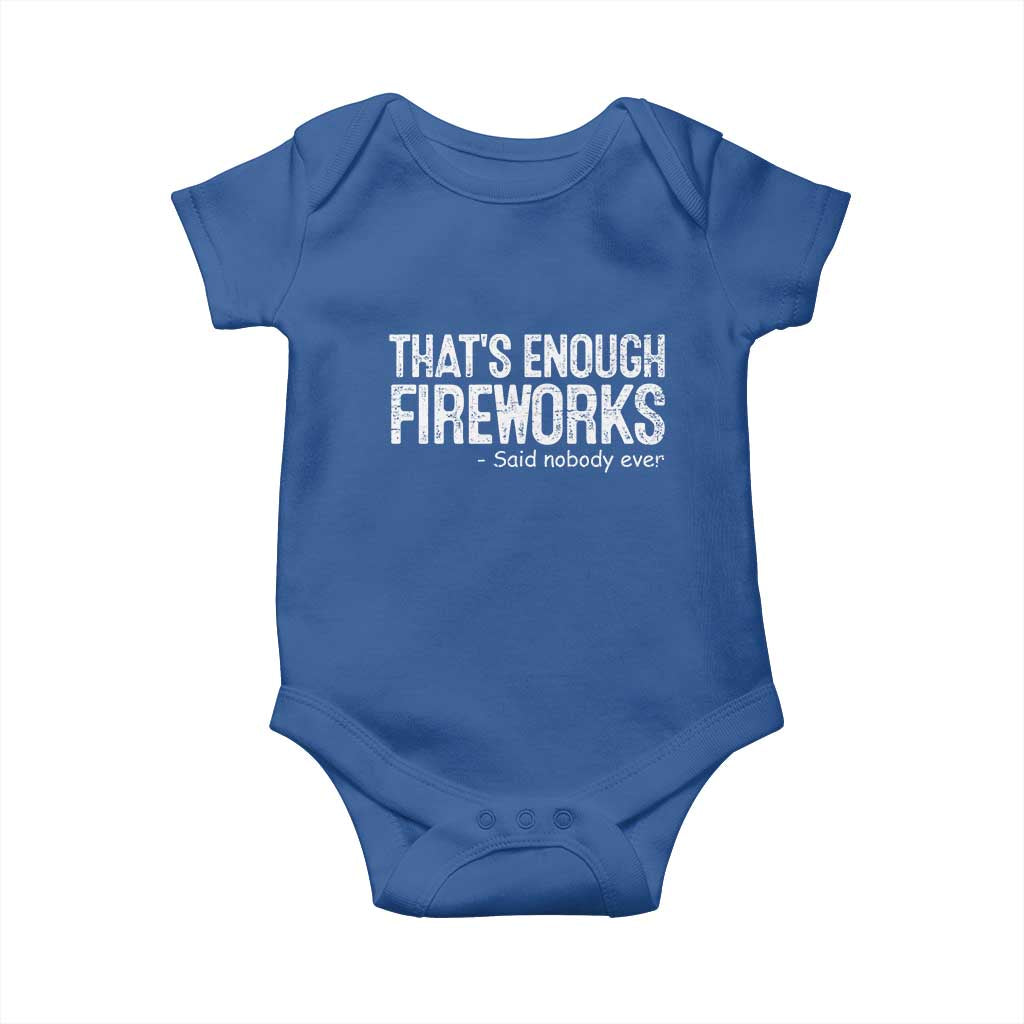Funny Fireworks Baby Onesie 4th Of July TS10 Royal Blue Print Your Wear