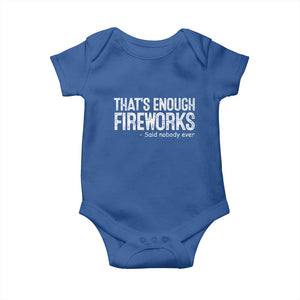 Funny Fireworks Baby Onesie 4th Of July TS10 Royal Blue Print Your Wear