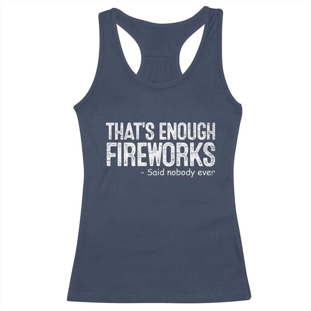 Funny Fireworks Racerback Tank Top 4th Of July TS10 Navy Print Your Wear