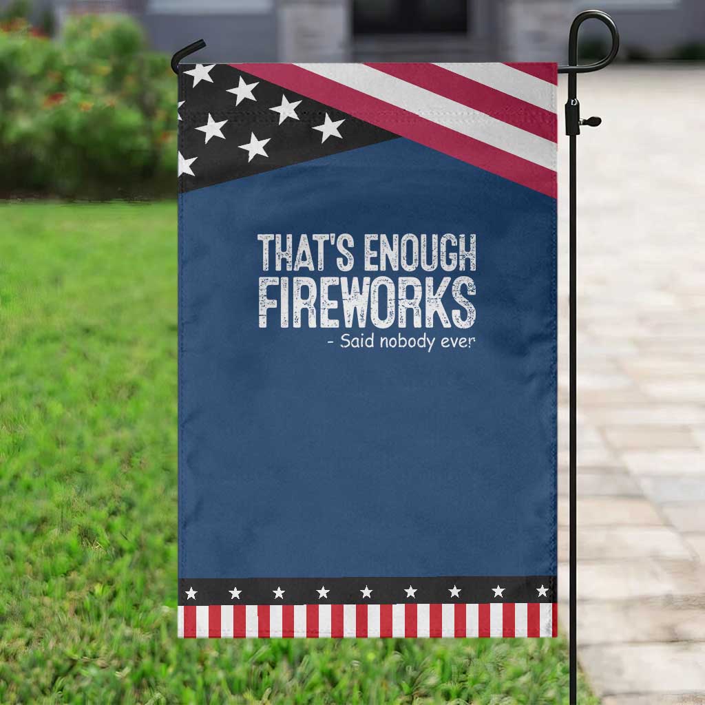 Funny Fireworks Garden Flag 4th Of July TS10 Classic Blue Black Print Your Wear
