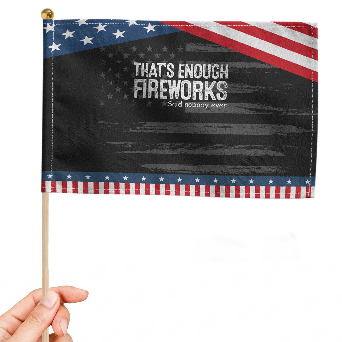 Funny Fireworks Patriotic Handheld Flag 4th Of July TS10 Distressed 8.2