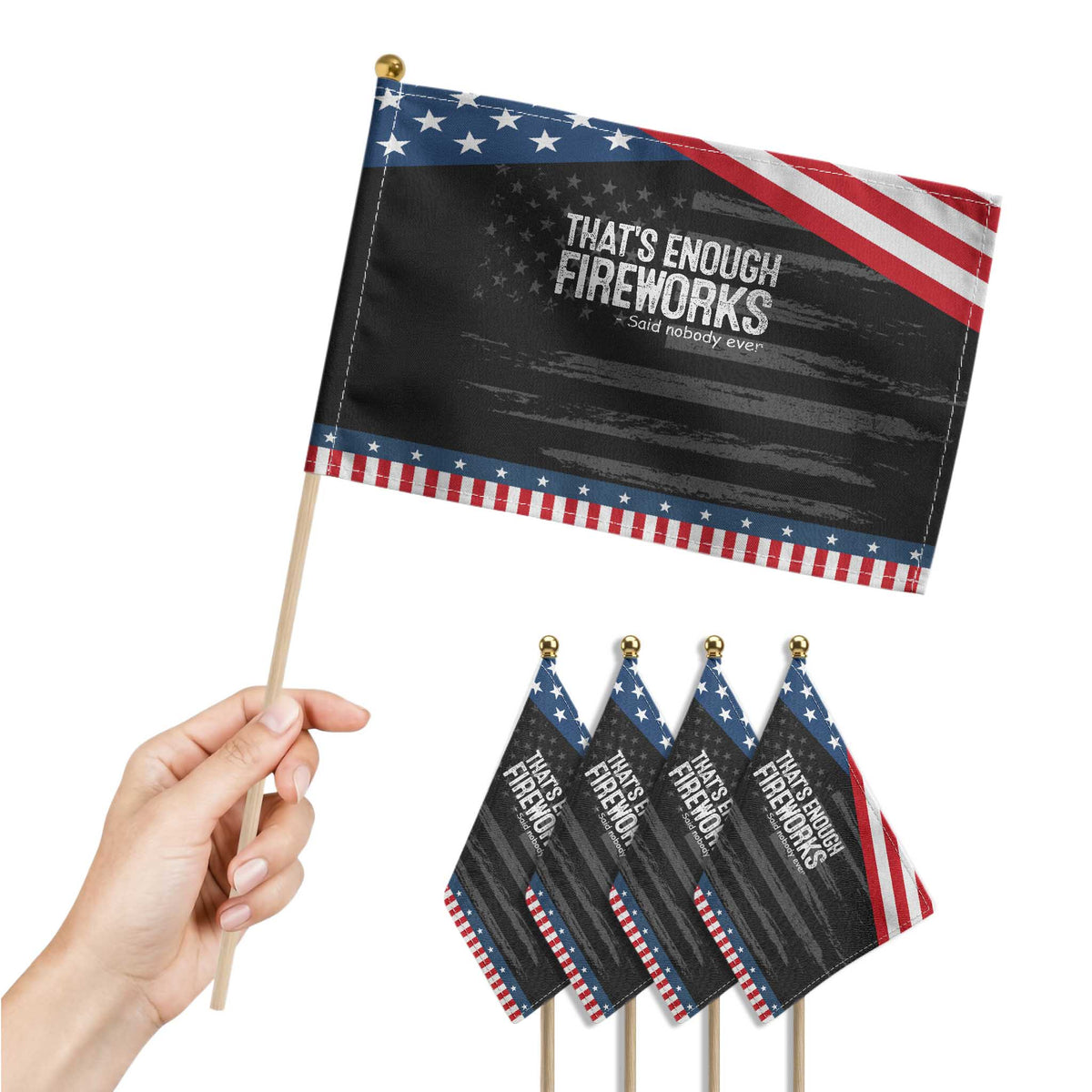 Funny Fireworks Patriotic Handheld Flag 4th Of July TS10 Print Your Wear