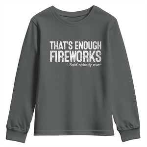 Funny Fireworks Youth Sweatshirt 4th Of July TS10 Dark Heather Print Your Wear