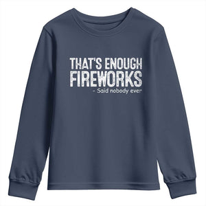 Funny Fireworks Youth Sweatshirt 4th Of July TS10 Navy Print Your Wear
