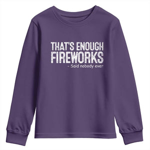 Funny Fireworks Youth Sweatshirt 4th Of July TS10 Purple Print Your Wear