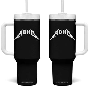 ADHD Tumbler With Handle Funny Heavy Metal Rock Music Design Meme TS10 One Size: 40 oz Black Print Your Wear