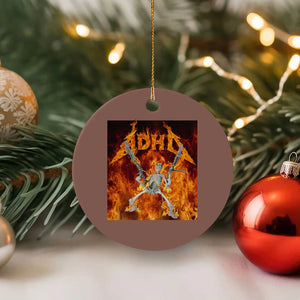 Funny Skeleton ADHD Ceramic Ornament Meme Flames Neurodivergent Gen Z TS10 1pc Mocha Print Your Wear