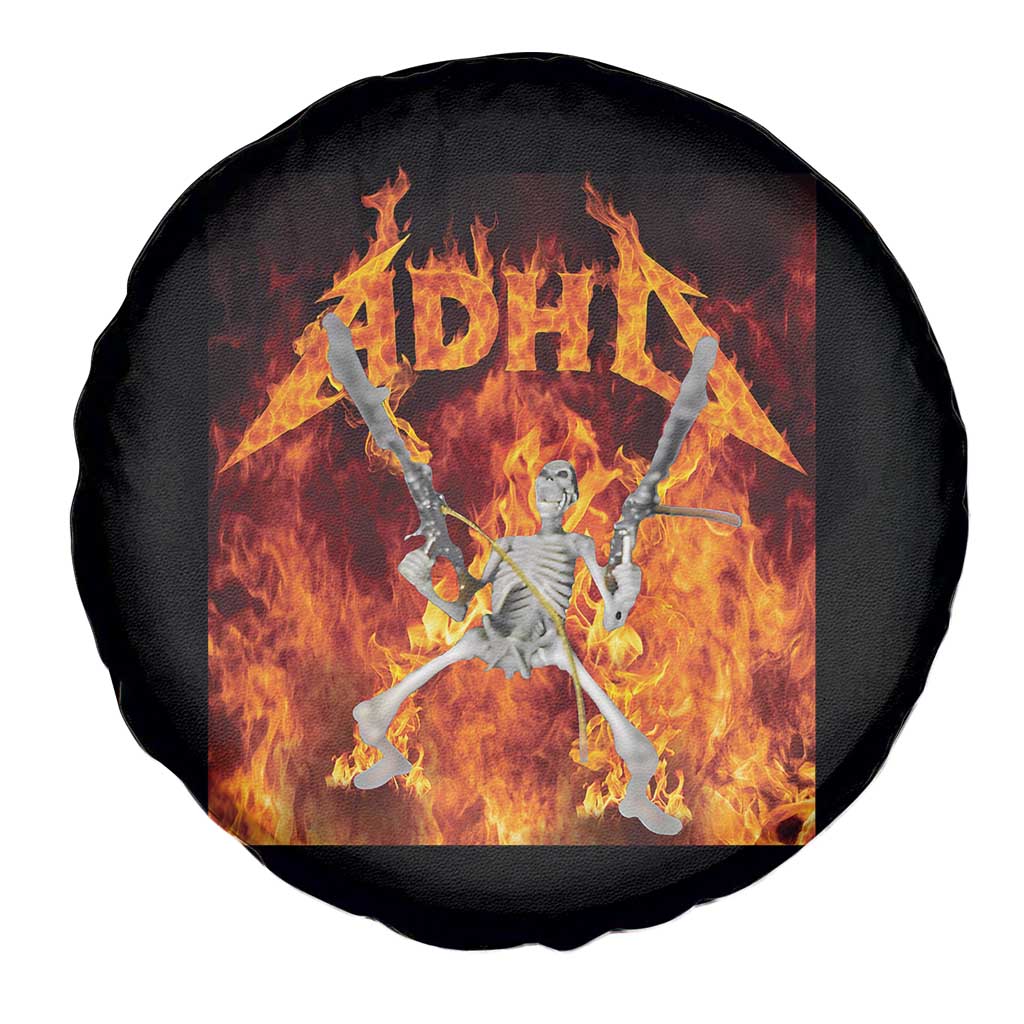 Funny Skeleton ADHD Spare Tire Cover Meme Flames Neurodivergent Gen Z TS10 Print Your Wear