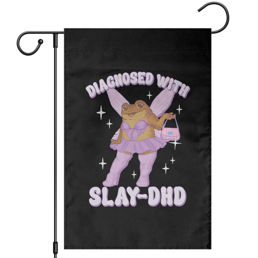 ADHD Meme Garden Flag Funny Slay DHD Frog Neurodivergent TS10 Black Print Your Wear
