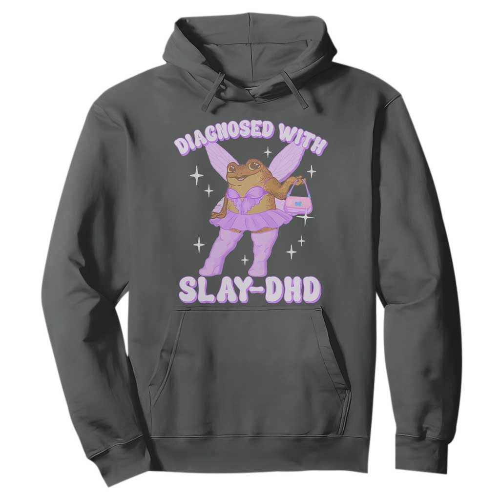 ADHD Meme Hoodie Funny Slay DHD Frog Neurodivergent TS10 Dark Heather Print Your Wear