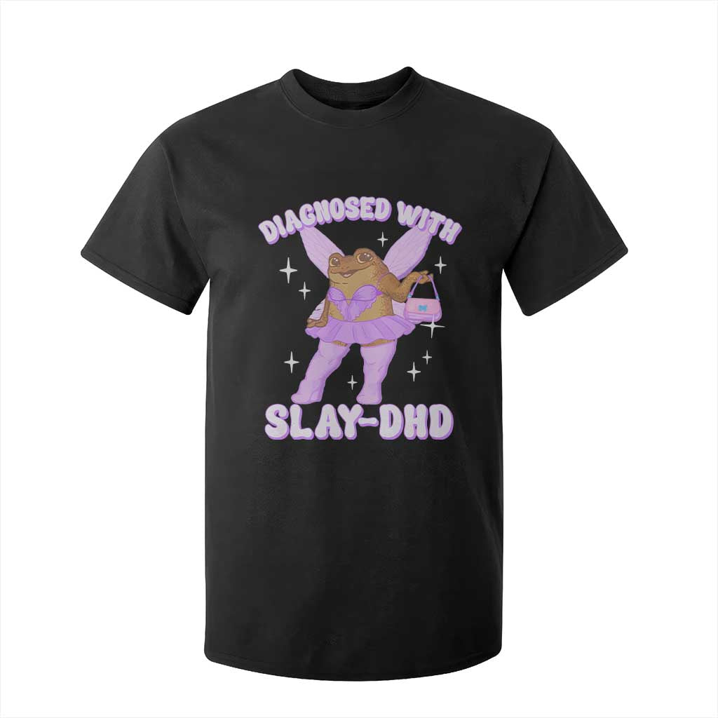 ADHD Meme T Shirt For Kid Funny Slay DHD Frog Neurodivergent TS10 Black Print Your Wear