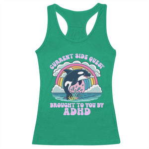 Side Quest ADHD Racerback Tank Top Funny Neurodivergent Meme TS10 Irish Green Print Your Wear