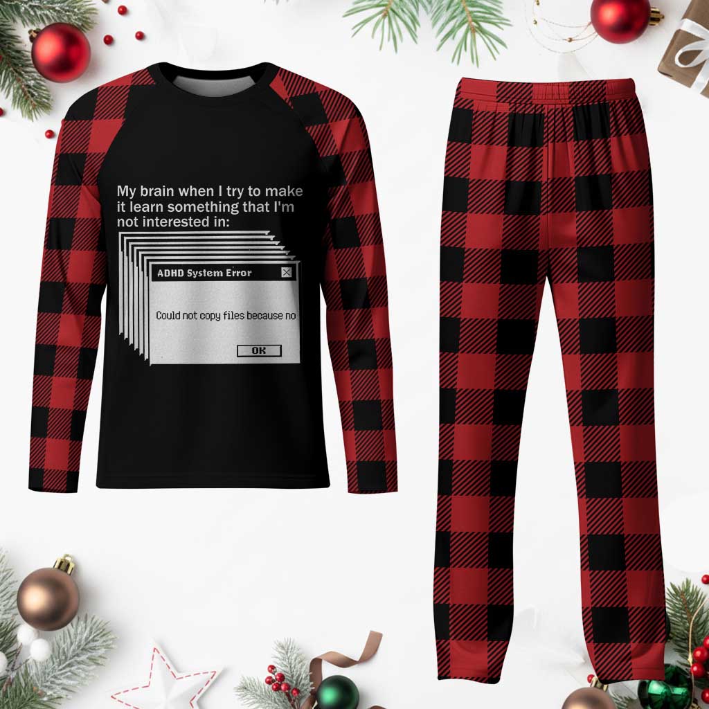 ADHD Meme Plaid Pajama Set Funny System Error Neurodivergent Humor TS10 Buffalo Plaid Print Your Wear