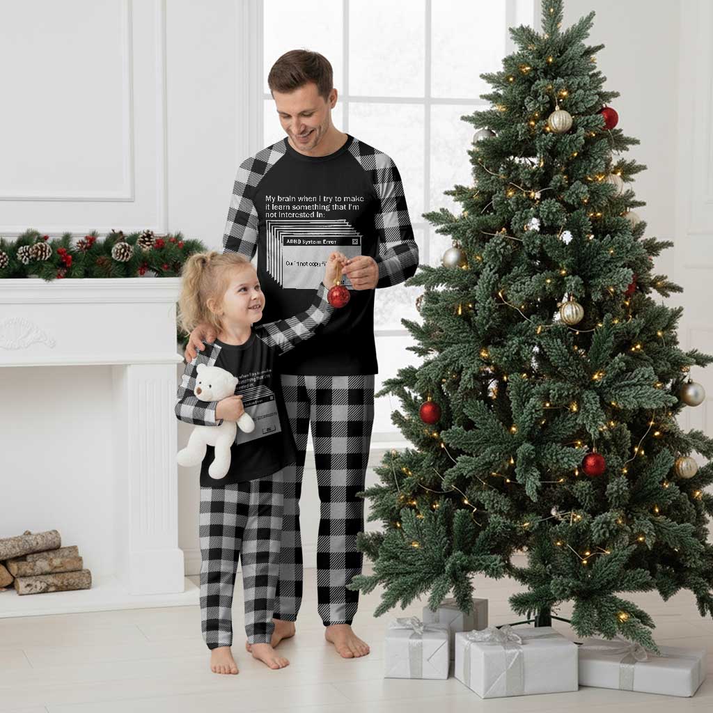ADHD Meme Plaid Pajama Set Funny System Error Neurodivergent Humor TS10 White Plaid Print Your Wear
