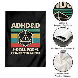 ADHD&D Roll for Concentration Garden Flag Retro 90s ADHD Roll For Concentration Funny Gamer TS10 Print Your Wear