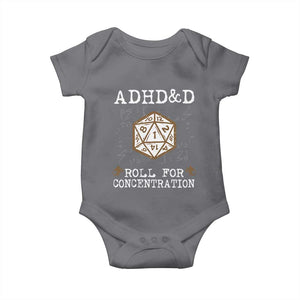 ADHD&D Roll for Concentration Baby Onesie ADHD Roll For Concentration Funny Gamer TS10 Charcoal Print Your Wear