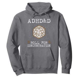 ADHD&D Roll for Concentration Hoodie ADHD Roll For Concentration Funny Gamer TS10 Charcoal Print Your Wear