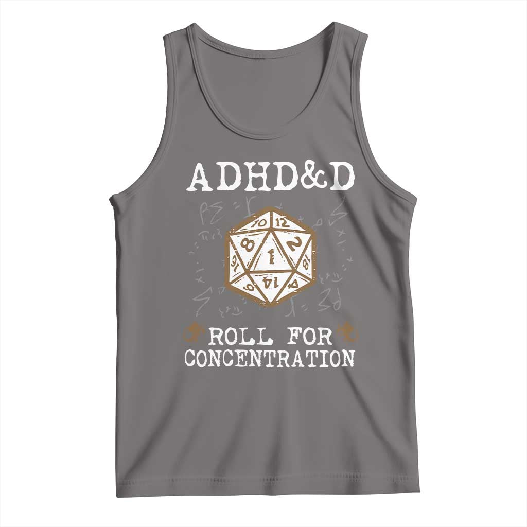 ADHD&D Roll for Concentration Tank Top ADHD Roll For Concentration Funny Gamer TS10 Deep Heather Print Your Wear