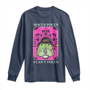 ADHD Meme Long Sleeve Shirt Neurodivergent Wizard Frog I Cant Focus TS10 Navy Print Your Wear