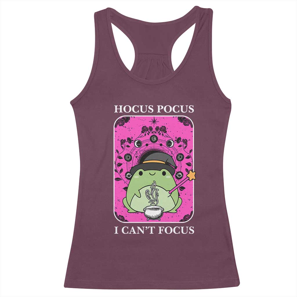 ADHD Meme Racerback Tank Top Neurodivergent Wizard Frog I Cant Focus TS10 Maroon Print Your Wear