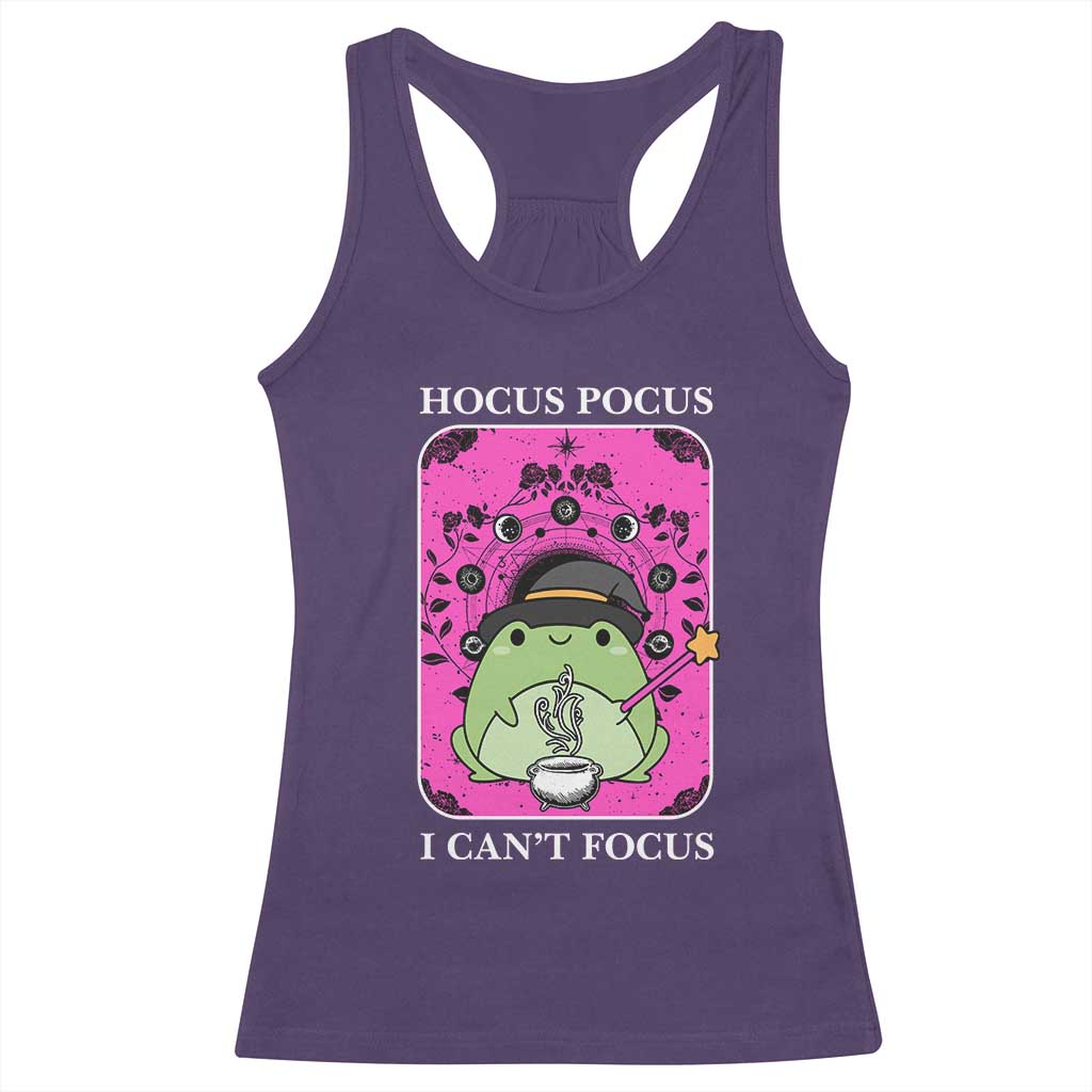 ADHD Meme Racerback Tank Top Neurodivergent Wizard Frog I Cant Focus TS10 Purple Print Your Wear